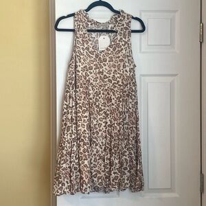 Neutral colored animal print flowy, summer dress